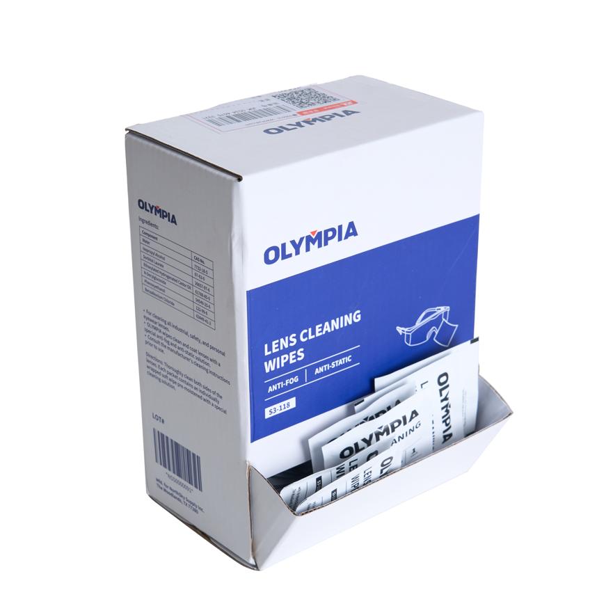 Lens Cleaning Wipes, Individually Wrapped, Anti-fog, Olympia