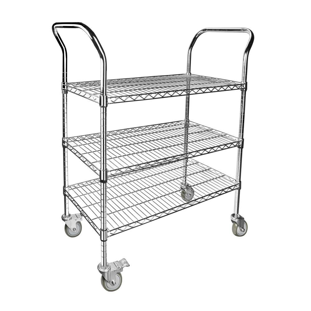 ✳Carry✳ Utility Cart, 3-Shelf, Swivel, Wire Shelves, 36